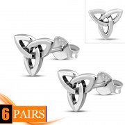 Small Celtic Trinity Knot Stud Silver Earrings, ep254